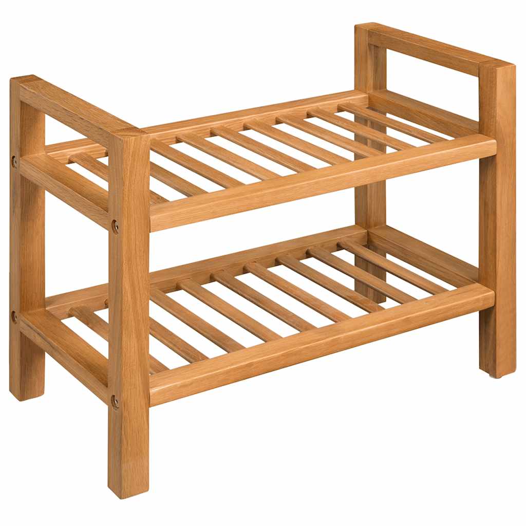 Rack de chaussures Vidaxl avec 2 étagères 50x27x40 cm en chêne solide