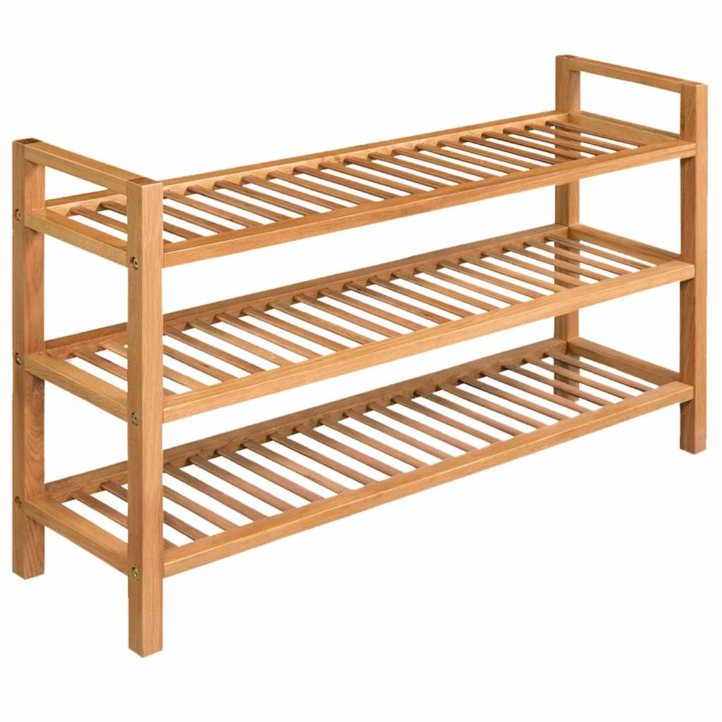 Rack de chaussures Vidaxl avec 3 étagères 100x27x60 cm en chêne solide