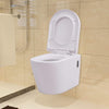 Vidaxl Toilet suspendu en céramique blanc