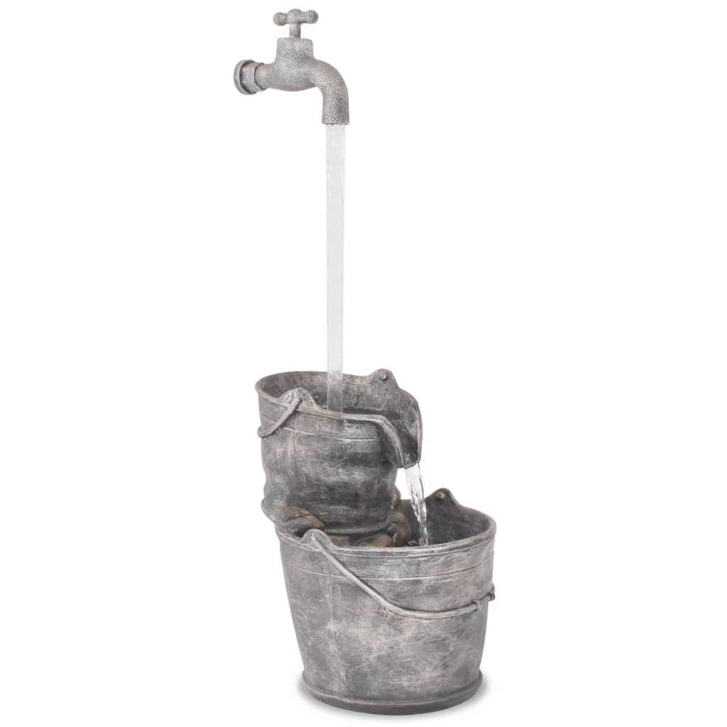 Ornement d'eau vidaxl avec grue et seaux polyrésine