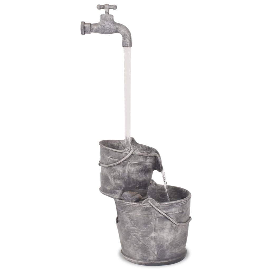 Ornement d'eau vidaxl avec grue et seaux polyrésine