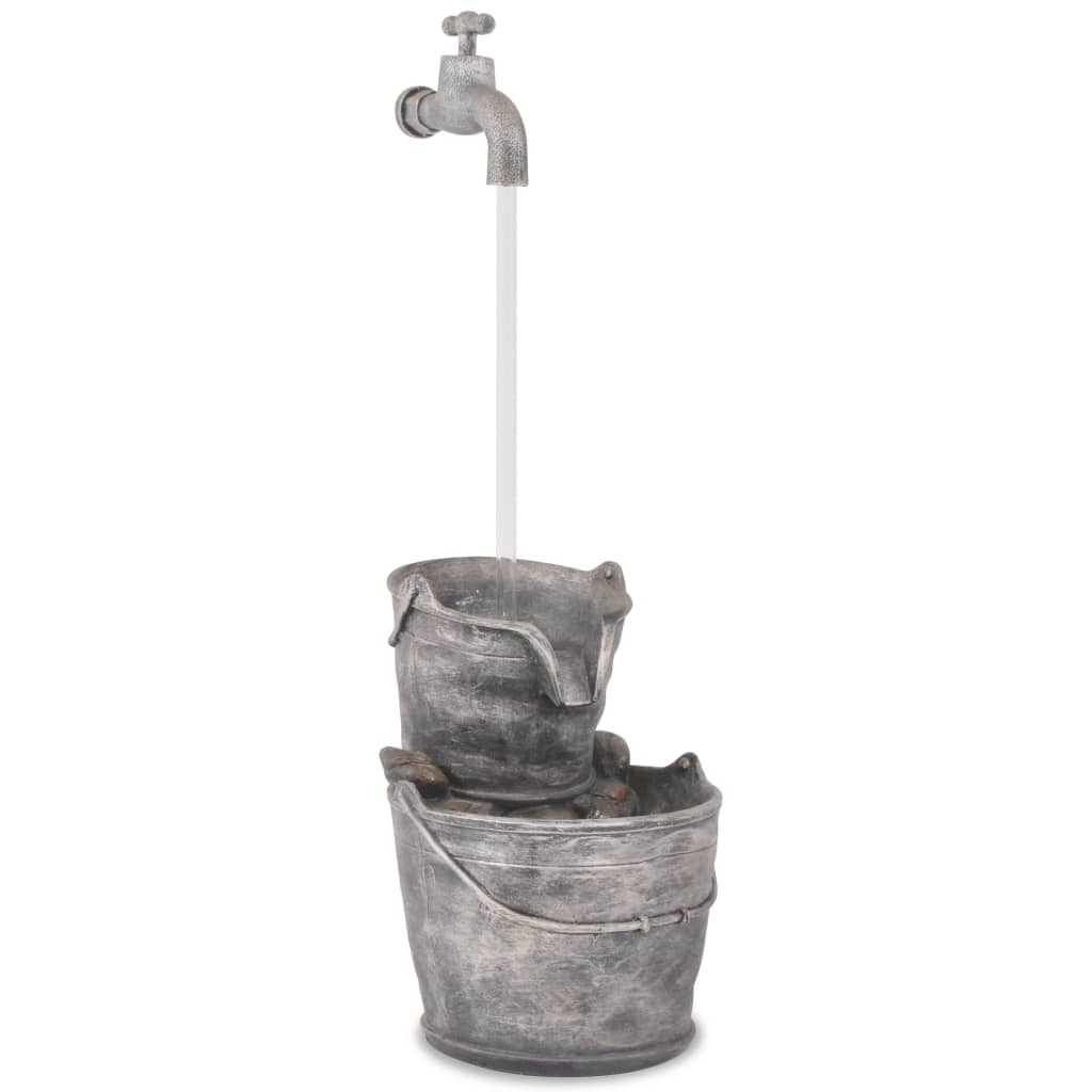 Ornement d'eau vidaxl avec grue et seaux polyrésine
