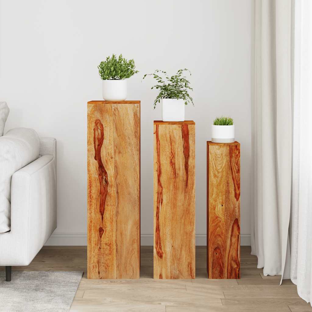 Vidaxl en 3 parties stand de plante Set Sheeshamhout Brown solide
