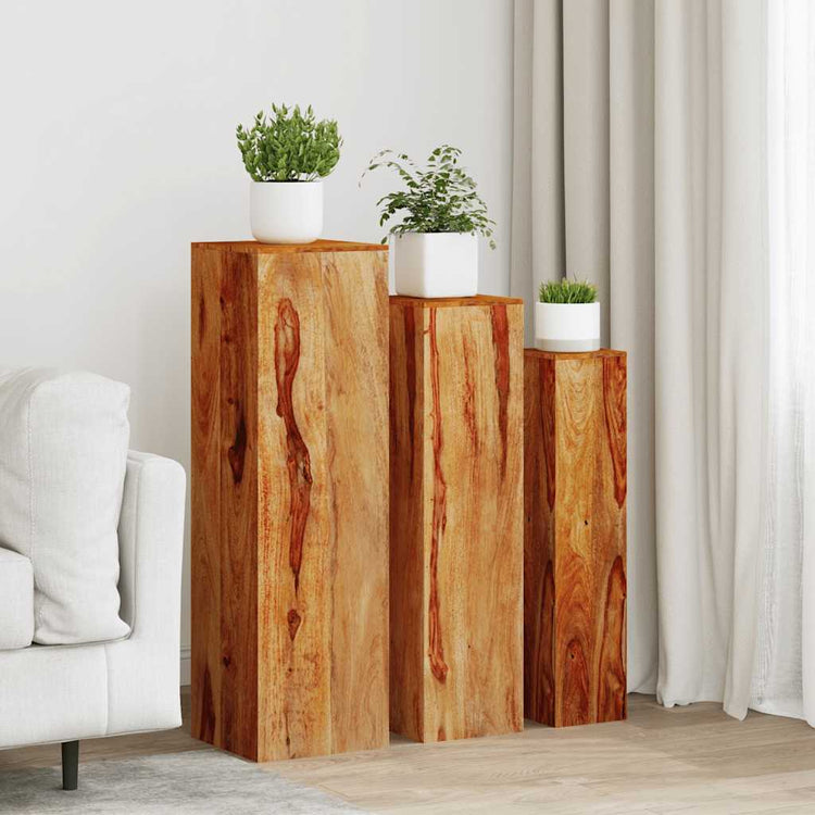 Vidaxl en 3 parties stand de plante Set Sheeshamhout Brown solide