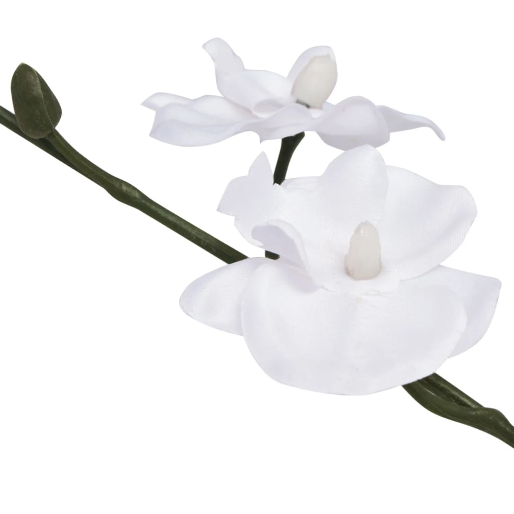 Vidaxl Orchidée de la plante artificielle avec pot 30 cm blanc