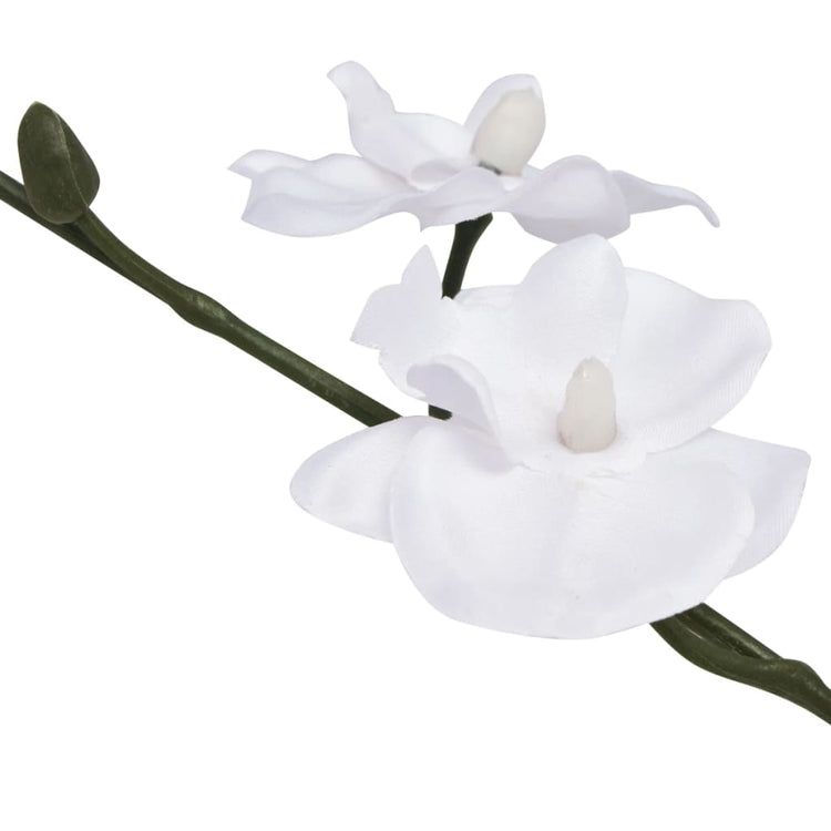 Vidaxl Orchidée de la plante artificielle avec pot 30 cm blanc