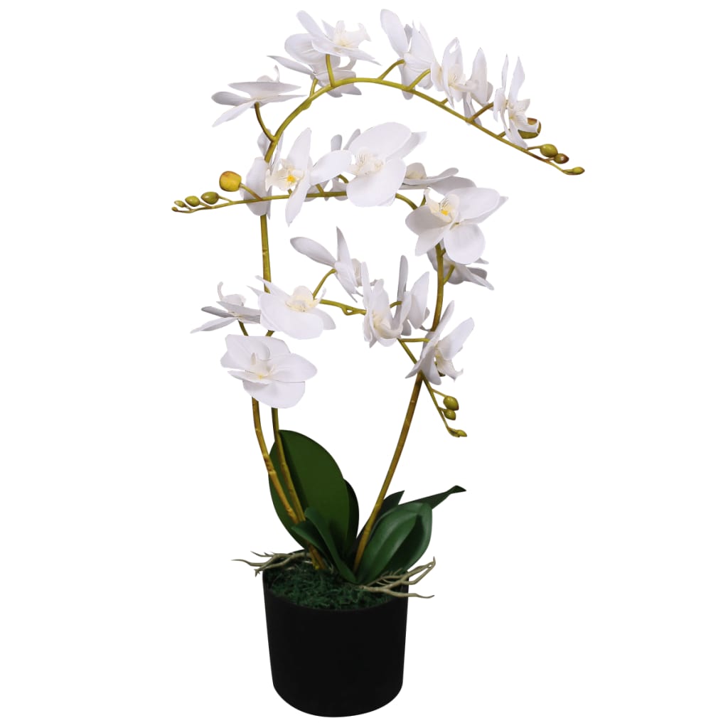 Vidaxl Orchidée de plante artificielle avec pot à 65 cm blanc