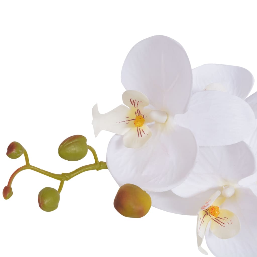 Vidaxl Orchidée de plante artificielle avec pot à 65 cm blanc