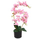 Vidaxl Orchidée de la plante artificielle avec pot 65 cm rose