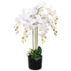 Vidaxl Plante artificielle avec orchidée en pot 75 cm blanc