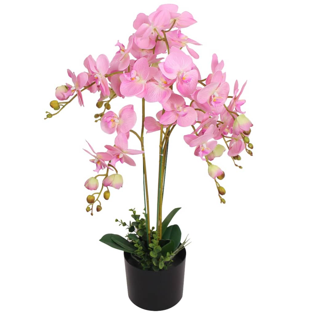 Vidaxl Orchidée de la plante artificielle avec pot à 75 cm rose