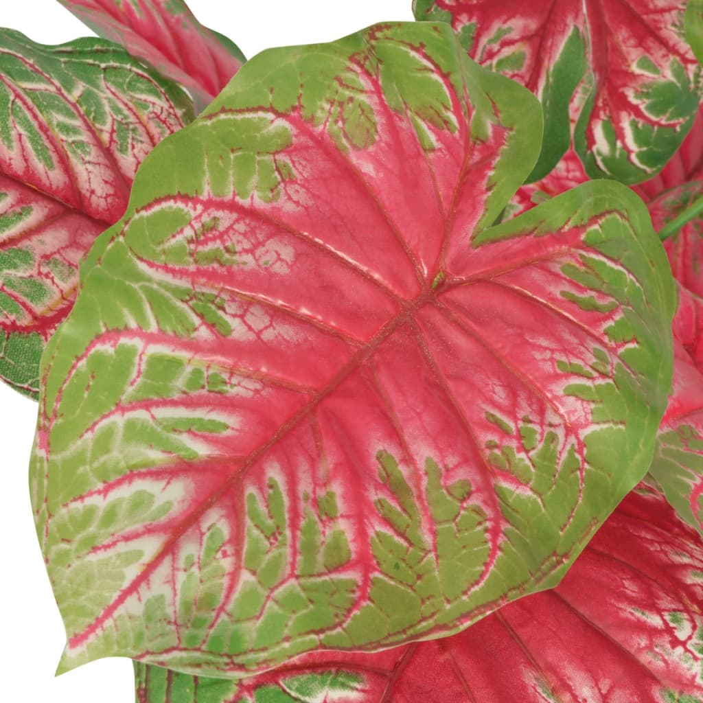Vidaxl Caladium de plante artificielle avec pot 85 cm vert et rouge