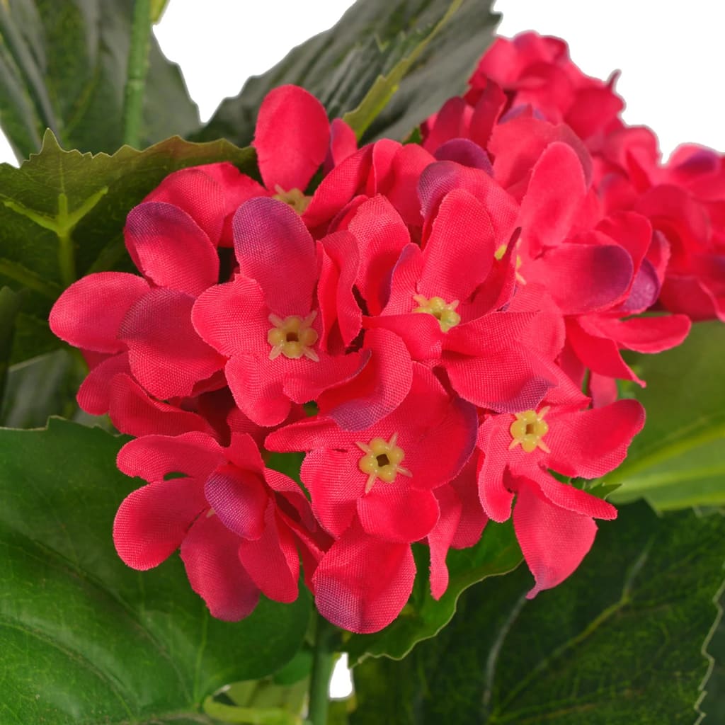 Vidaxl Art Hortensia Plant avec du pot 60 cm rouge