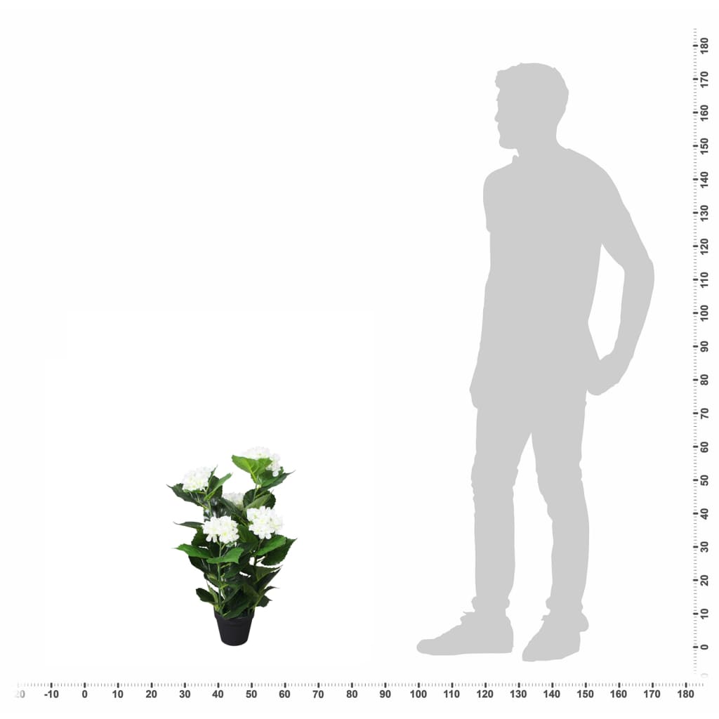 Vidaxl Art Hortensia Plant avec du pot 60 cm blanc