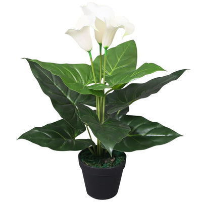 Vidaxl Art Calla Lelie Plant avec du pot 45 cm blanc