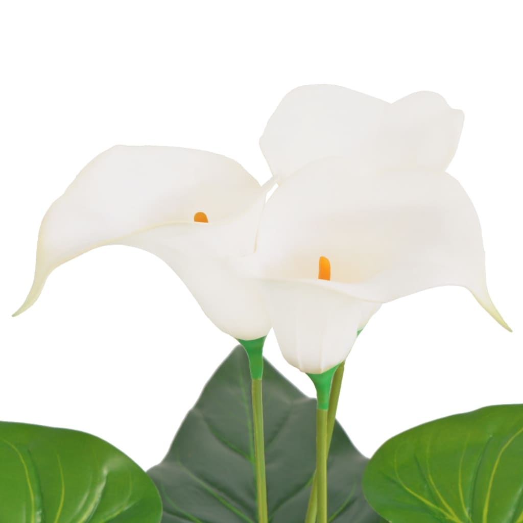 Vidaxl Art Calla Lelie Plant avec du pot 85 cm blanc