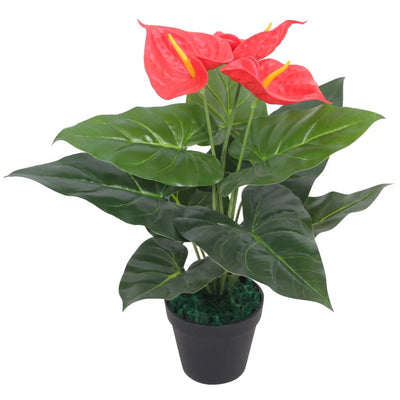 Vidaxl Art Anthurium Plant avec du pot 45 cm rouge et jaune