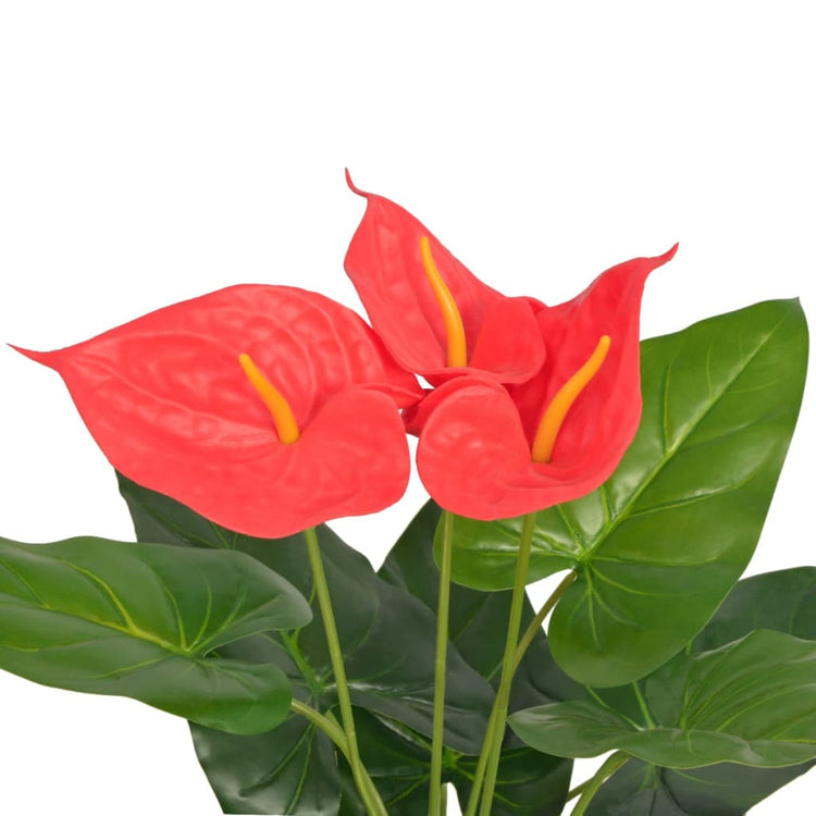 Vidaxl Art Anthurium Plant avec du pot 45 cm rouge et jaune