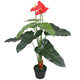 Vidaxl Art Anthurium Plant avec du pot 90 cm rouge et jaune