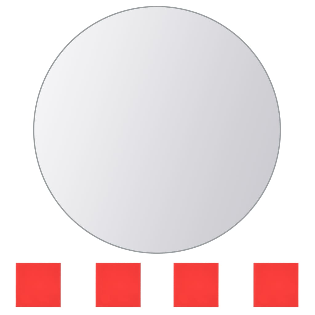 Vidaxl 8 st miroir carreaux de verre rond