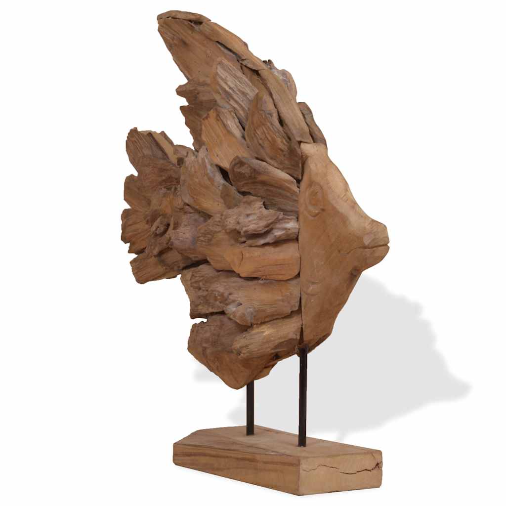 Vidaxx statue de poisson 40x12x57 cm bois de teck