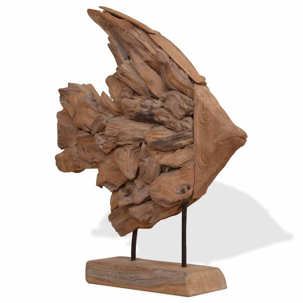 Vidaxx statue de poisson 40x12x57 cm bois de teck