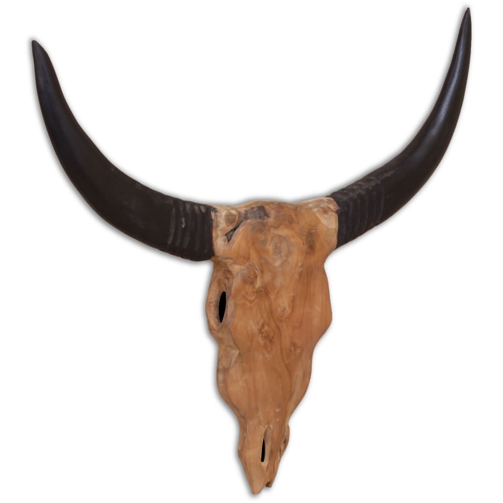Mur de l'image de taureau Vidaxl - Bois en teck 69x6x60 cm 69x60 cm