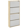 Armoire à chaussures Vidaxl avec 4 miroirs 63x17x134 cm chêne
