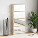 Armoire à chaussures Vidaxl avec 4 miroirs 63x17x134 cm chêne