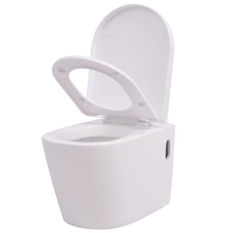 Vidaxl Toilet suspendu avec citerne cachée blanche en céramique
