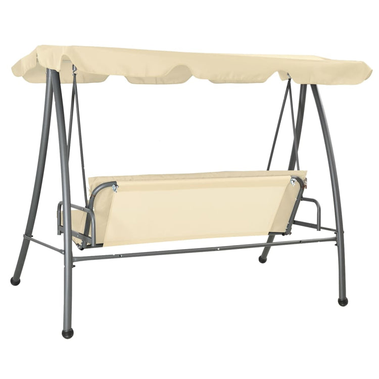Banc swing vidaxl pour extérieur avec du sable luifel blanc
