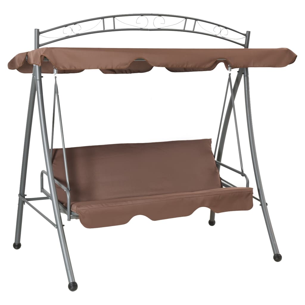 Vidaxl Swing Banc pour Buiten avec Luifel Convertible Coffee Couleur