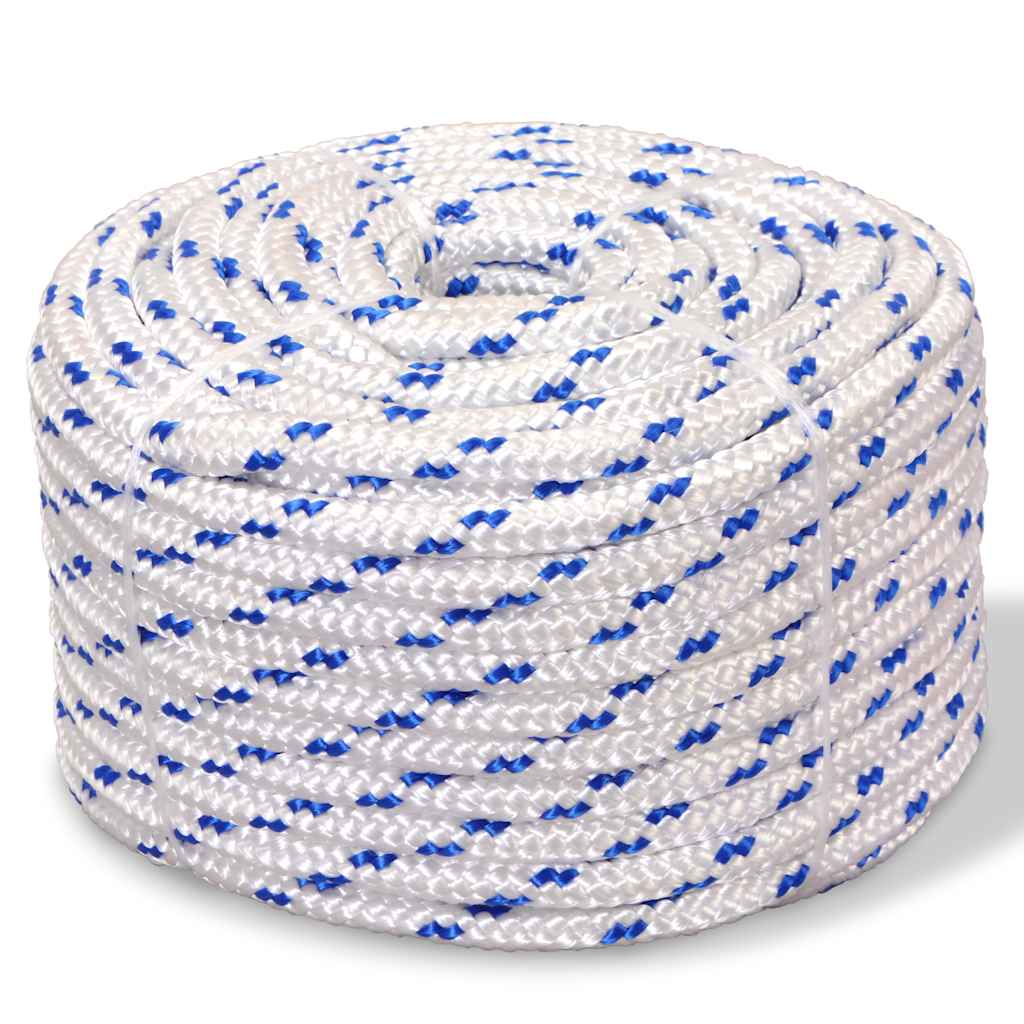 Corde à démarrage Vidaxl 10 mm 50 m de polypropylène blanc