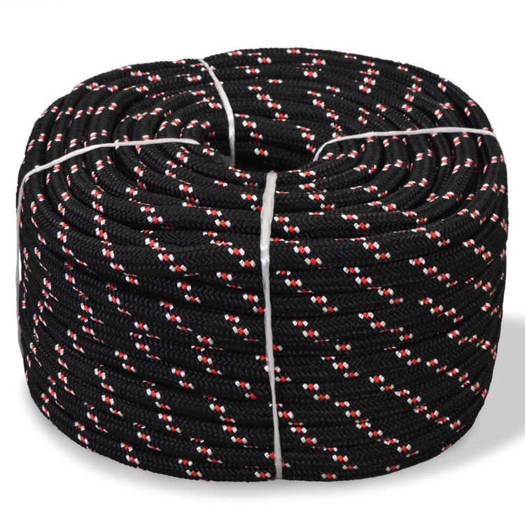 Corde à démarrage Vidaxl 6 mm 100 m de polypropylène noir