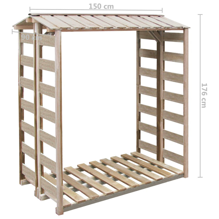 Stockage de bois de chauffage Vidaxl 150x90x176 cm Pine imprégnée