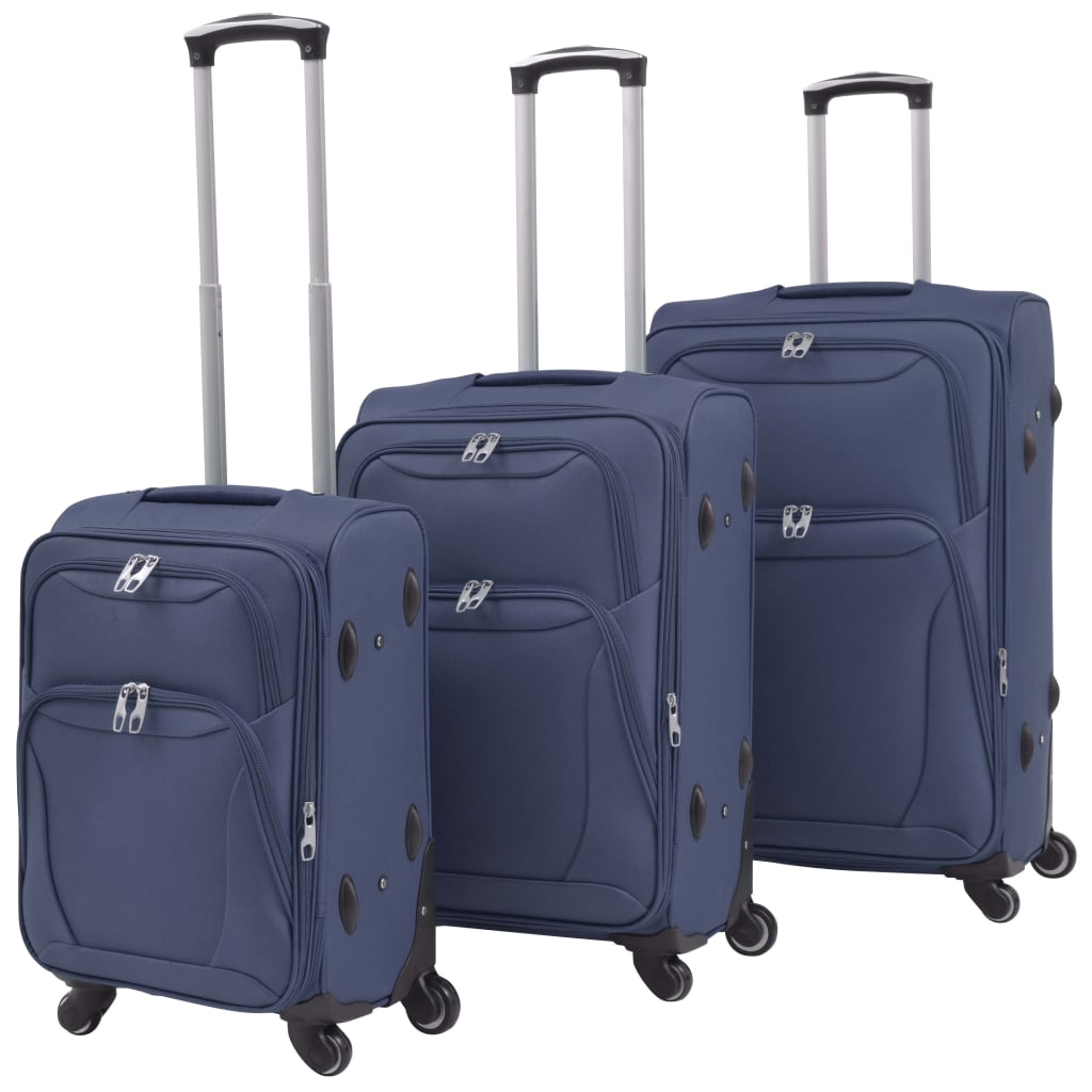 Vidaxl Trolleyset Navy Blue 3 pièces