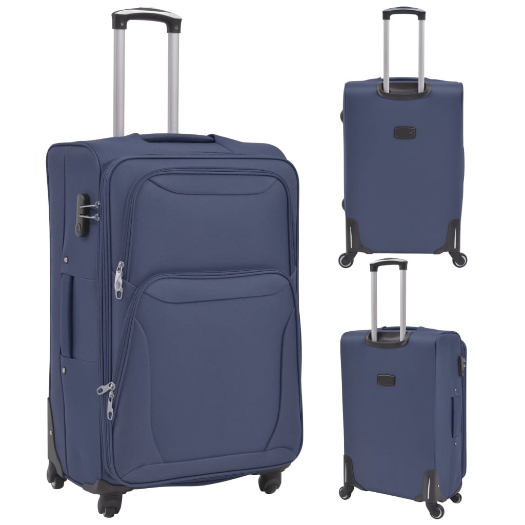 Vidaxl Trolleyset Navy Blue 3 pièces