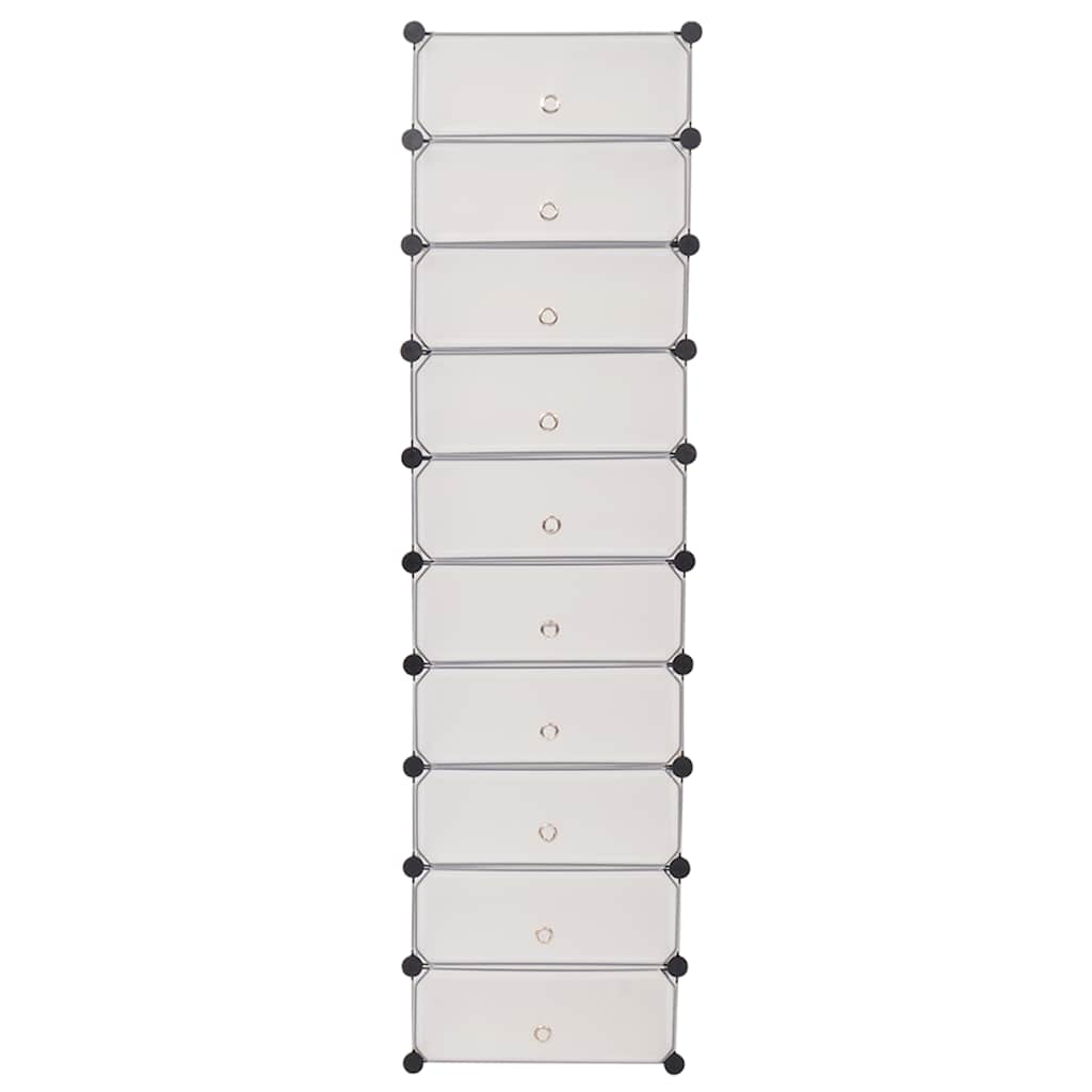 Armoire à chaussures vidaxl avec 10 compartiments en boucles blancs blancs