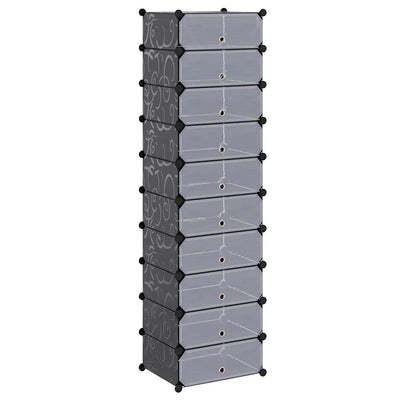Armoire à chaussures vidaxl avec 10 compartiments effondrés noirs