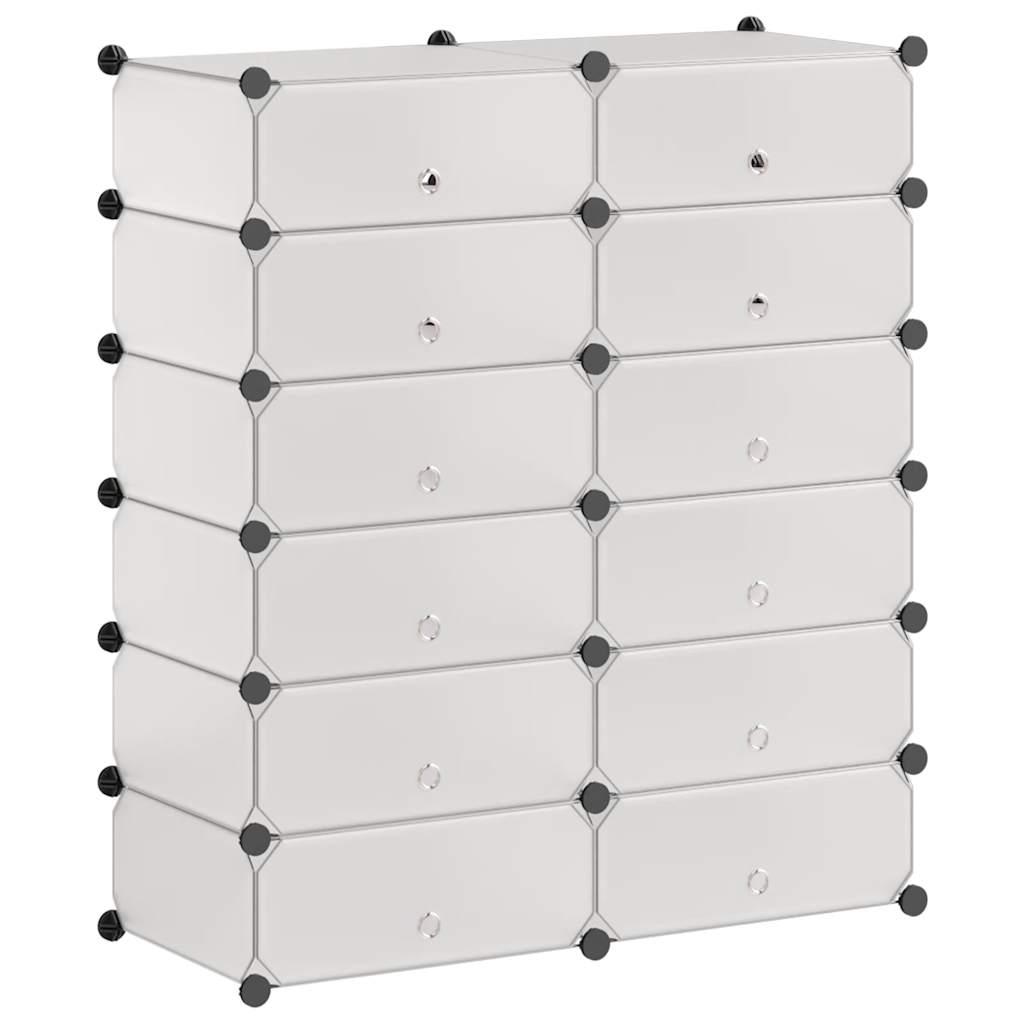 Armoire à chaussures vidaxl avec 12 compartiments en boucles blancs blancs
