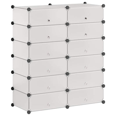 Armoire à chaussures vidaxl avec 12 compartiments en boucles blancs blancs