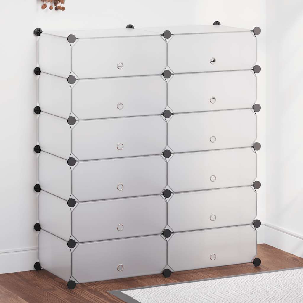 Armoire à chaussures vidaxl avec 12 compartiments en boucles blancs blancs