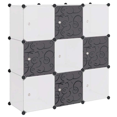 Meubles de stockage Vidaxl avec 9 compartiments en noir et blanc