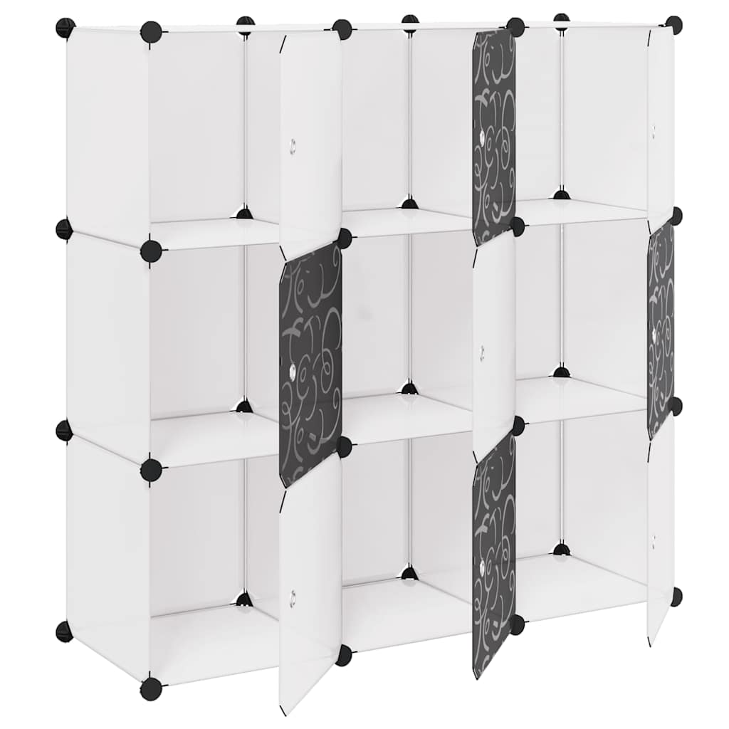 Meubles de stockage Vidaxl avec 9 compartiments en noir et blanc