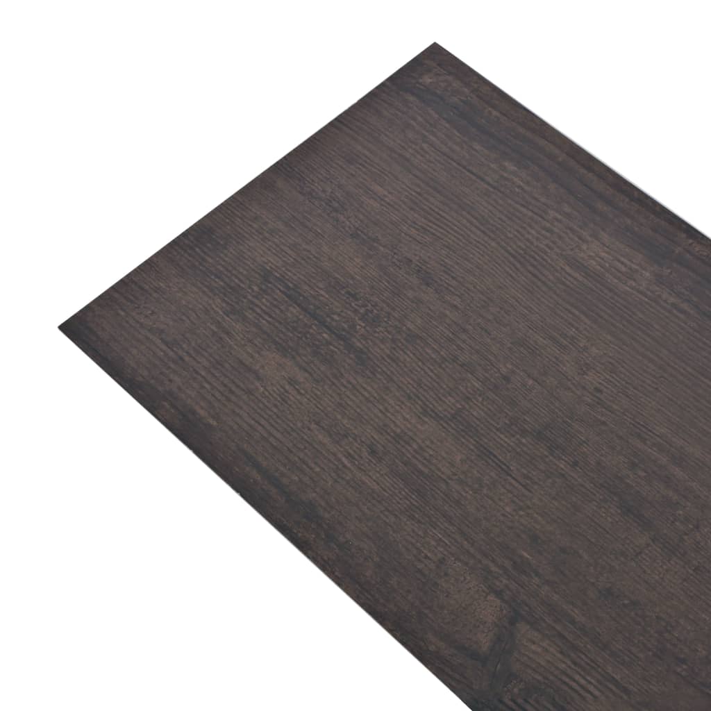 Planches de plancher vidaxl non auto-adhésive 5,26 m² 2 mm PVC chêne gris foncé