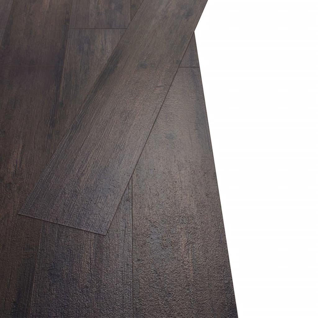 Planches de plancher vidaxl non auto-adhésive 5,26 m² 2 mm PVC chêne gris foncé