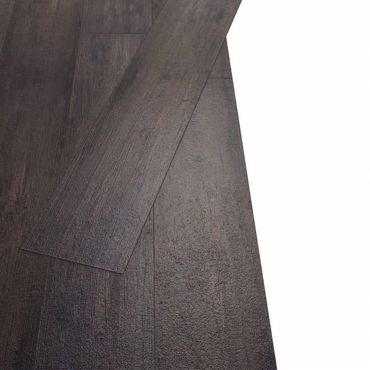 Planches de plancher vidaxl non auto-adhésive 5,26 m² 2 mm PVC chêne gris foncé