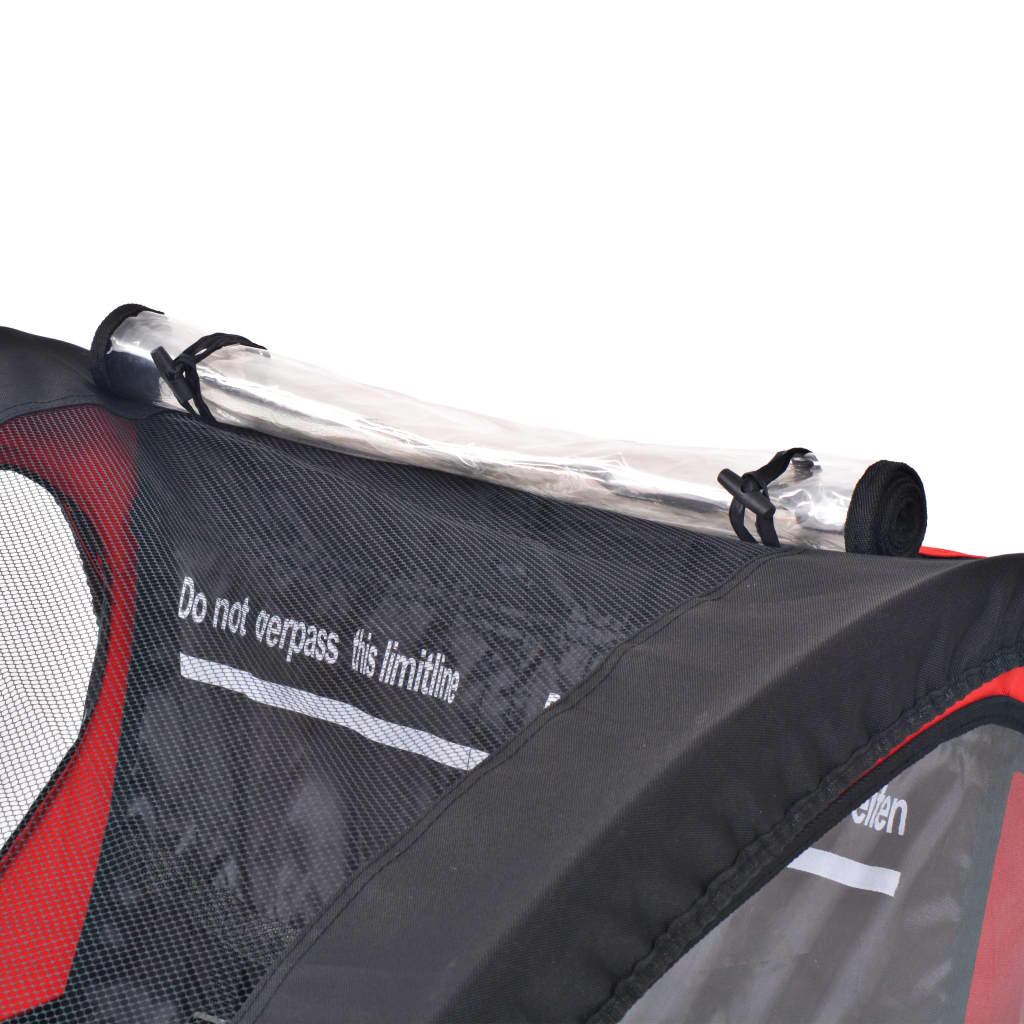 Vidaxl Bicycle Trailer 30 kg noir et rouge