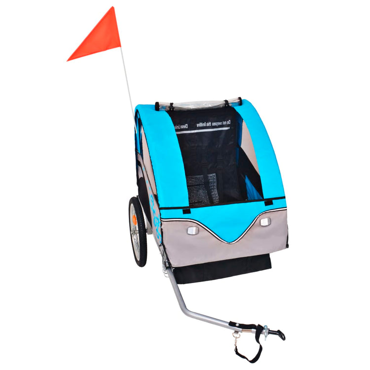 Vidaxl Bicycle Trailer 30 kg gris et bleu
