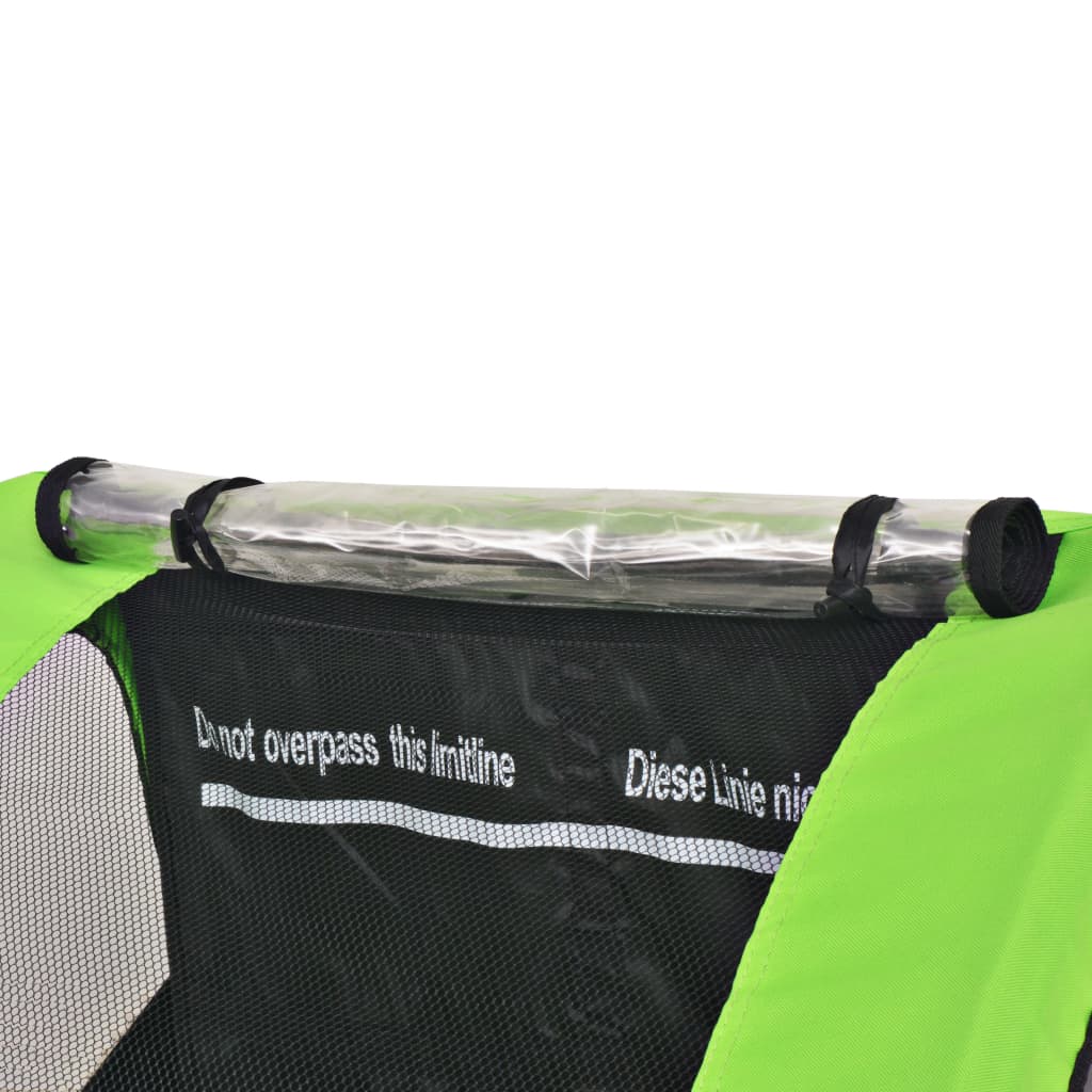Vidaxl Bicycle Trailer 30 kg gris et vert